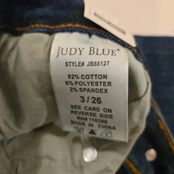 NWT Judy Blue Womens High Waisted Relaxed Straight Leg Jeans Dark Blue Size 26 - Picture 8 of 10